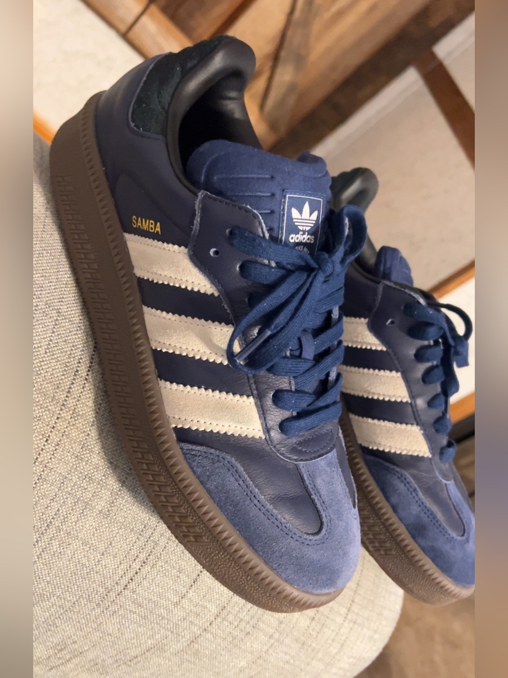 adidas Samba OG Navy Cream Gum Sneakers Size 8